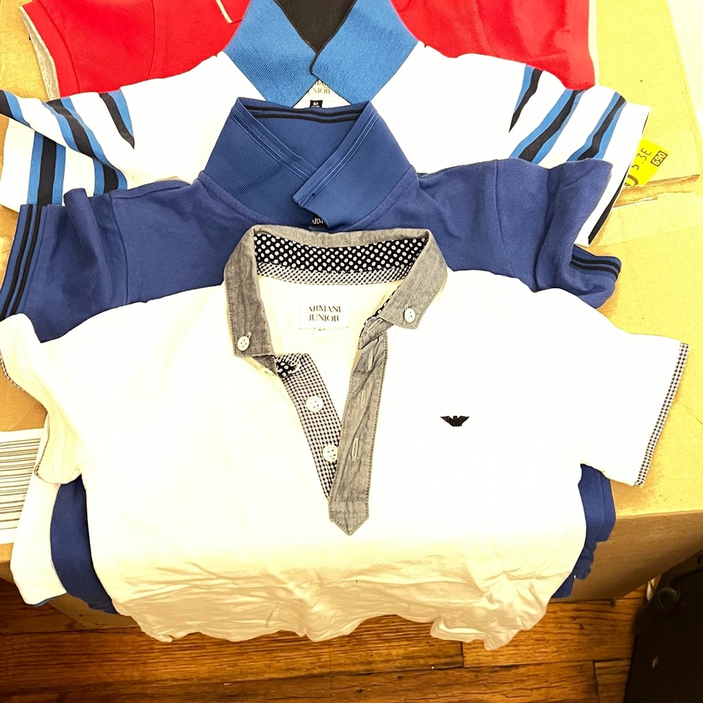Armani Junior White, Red and Blue Polo Shirt